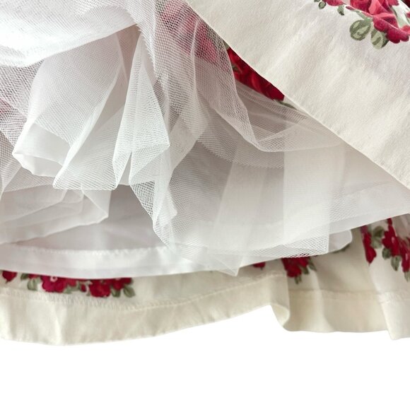 Janie and Jack Holiday Party Dress 3-6 Mon. Roses White Duppioni Silk - Picture 4 of 5